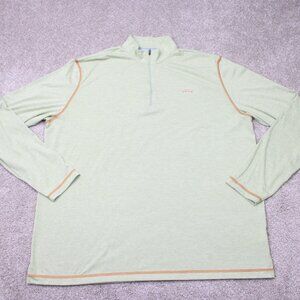 Orvis Sweatshirt Mens 2XL XXL Green Trout Bum 1/4 Zip Poly Cotton L/S Pullover
